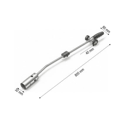 Kertégető gyomirtáshoz 800mm, 360 fokos forgatás, piezo gyújtás, szabályozható láng 1300°C