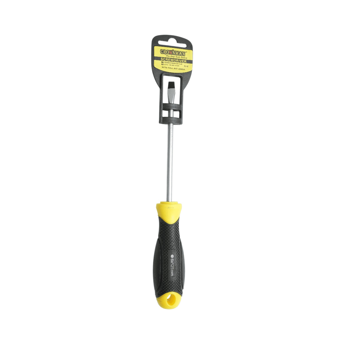 6x125 mm-es jobbkezes csavarhúzó professzionális mágneses hegygel Cr-V Crownman