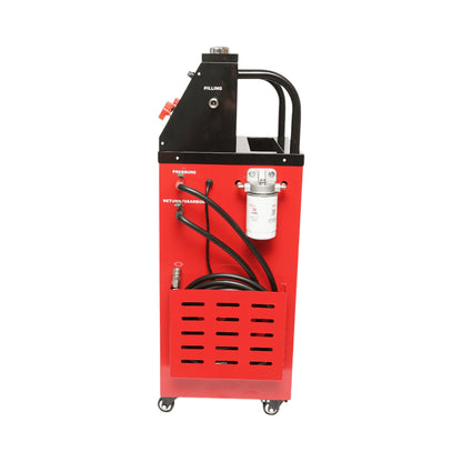220 V-os automatikus olajcserélő gép, dupla tartály 25 l, max. nyomás 10 bar