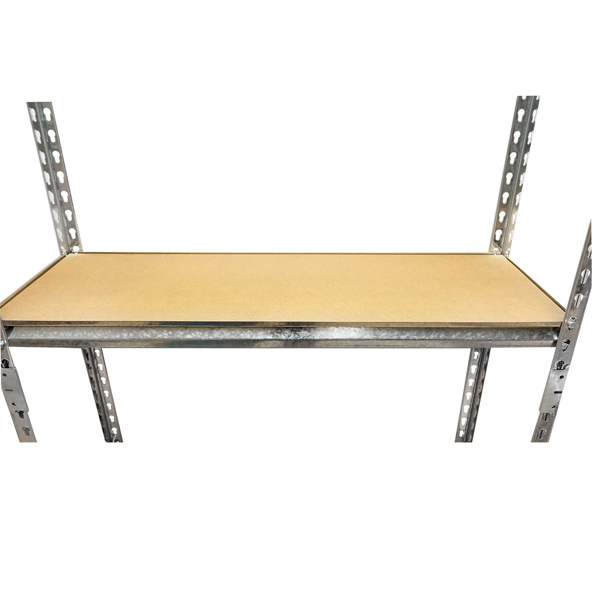 Salgó polc, fém polc, 5 MDF polccal, 180x90x30cm, 120kg/polc, csavarmentes szerelés Breckner Germany