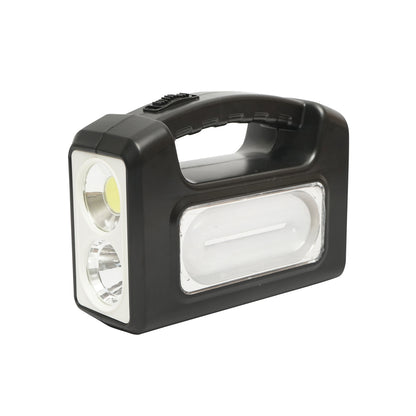 Hordozható LED világító készlet 3 izzóval / reflektorral, napelemmel és akkumulátorral 6V, 4,5 Ah a halászathoz, kempingezéshez GD-7COB