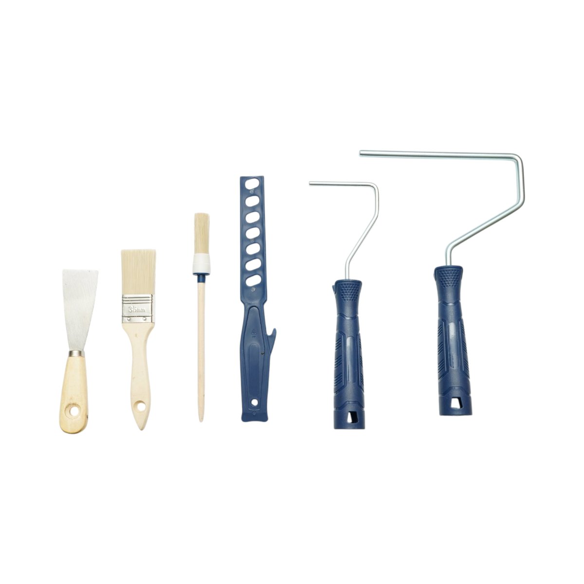 Festés és meszelés szett poliészter ecsetekkel 10cm, 18cm, 2 ecset, spatula, keverő, festéktálca, rács, védőfólia, maszkolószalag 15 részes Breckner Germany