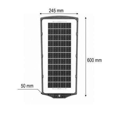 Napelemes LED közvilágítási lámpa 200W 12W-os napelem panellel, 8000mAh akkumulátor, mozgásérzékelő, távirányító, oszlopra szerelhető IP67 Breckner Germany