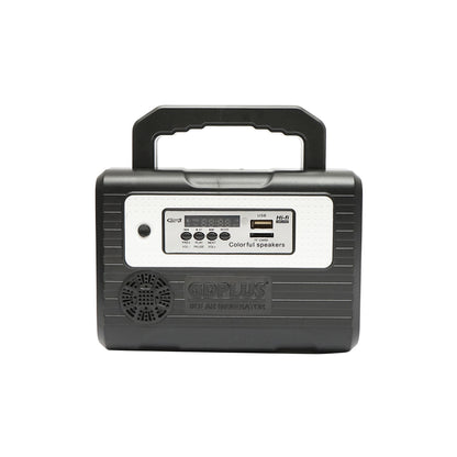 Hordozható LED világító készlet 3 izzóval / kivetítővel, napelemmel, FM rádióval, MP3-mal és 4500 mAhH akkumulátorral halászathoz, kempingezéshez GD-8028COB