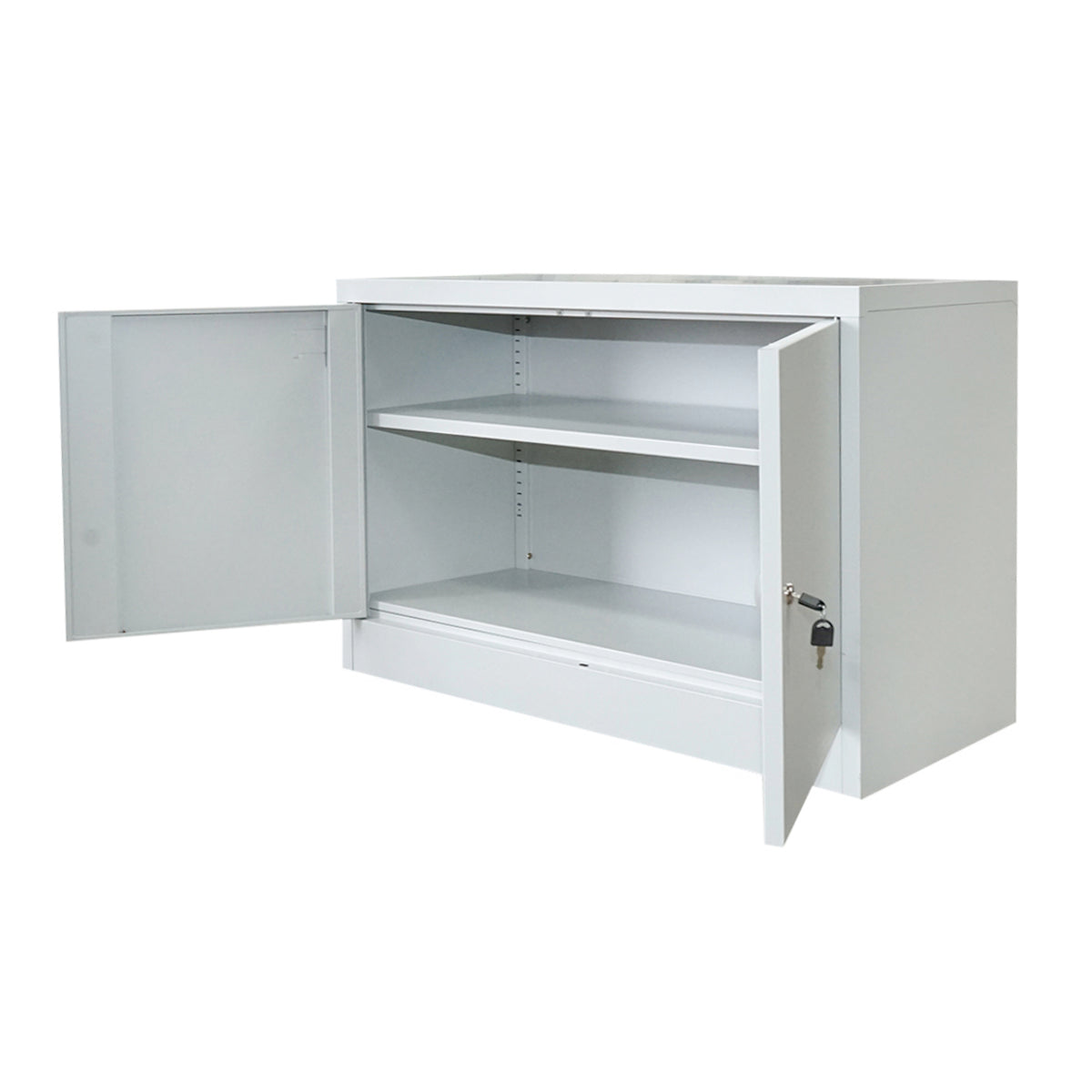 Fém fiset szekrény 900x600x400mm, 2 rögzített ajtóval, 1 polccal, szürke Breckner Germany