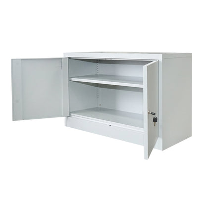 Fém fiset szekrény 900x600x400mm, 2 rögzített ajtóval, 1 polccal, szürke Breckner Germany