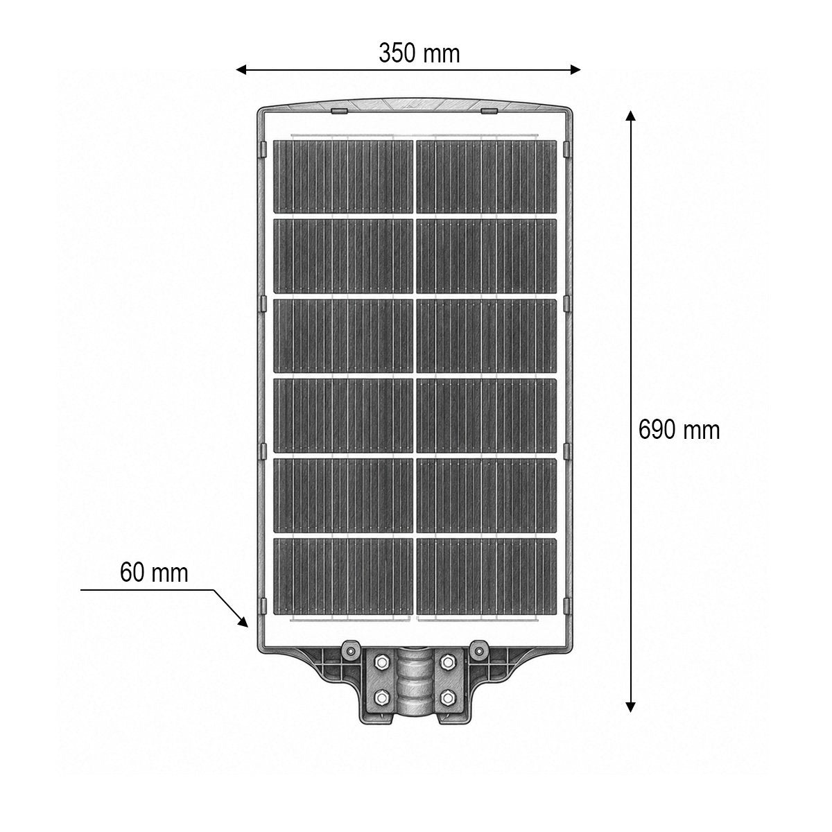 Napelemes LED közvilágítási lámpa 1000W 30W-os napelem panellel, 25000mAh akkumulátor, mozgásérzékelő, távirányító, oszlopra szerelhető IP66 Breckner Germany