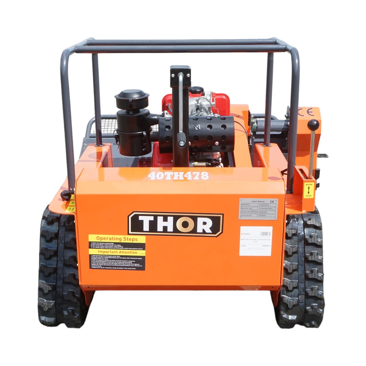 Távirányítós lánctalpas fűnyíró, 12.5LE diesel motor, 499cc, 1000mm vágásszélesség THOR