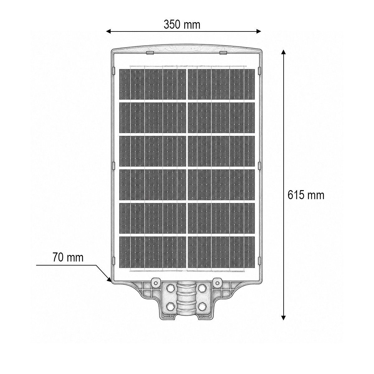 Napelemes LED közvilágítási lámpa 800W 25W-os napelem panellel, 20000mAh akkumulátor, mozgásérzékelő, távirányító, oszlopra szerelhető IP66 Breckner Germany