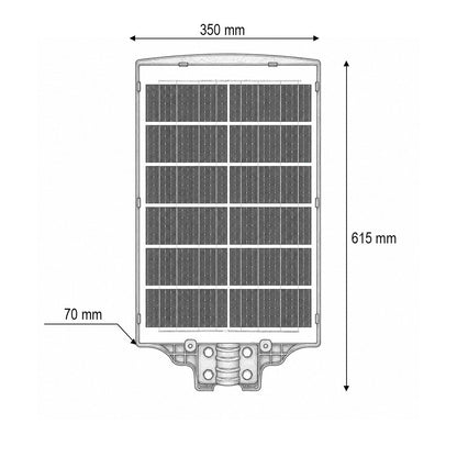 Napelemes LED közvilágítási lámpa 800W 25W-os napelem panellel, 20000mAh akkumulátor, mozgásérzékelő, távirányító, oszlopra szerelhető IP66 Breckner Germany