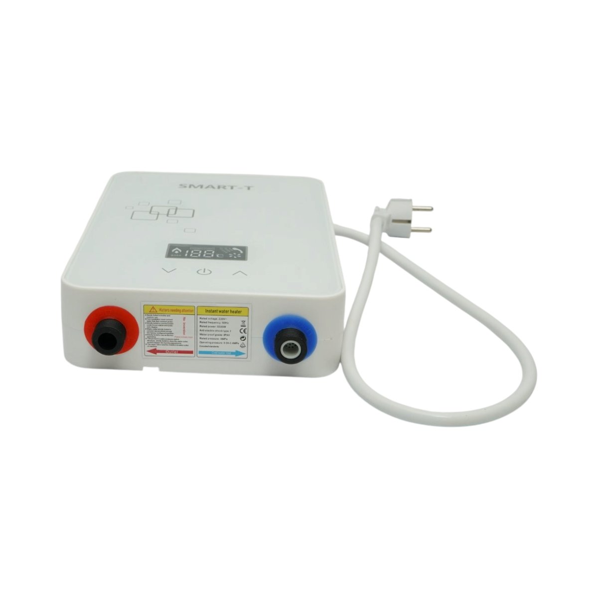 Elektromos azonnali meleg vizes bojler zuhanyzóval, átfolyós melegítő 220V, 5500W, digitális kijelző 30-55°C IPX4