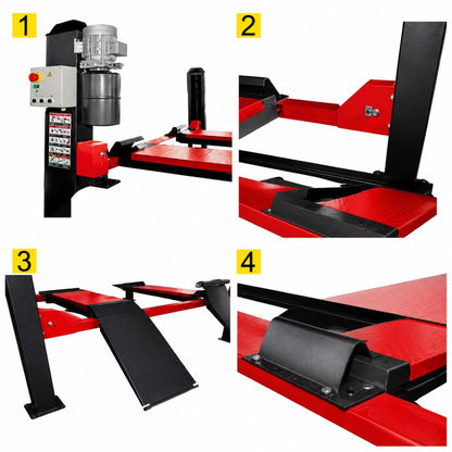 4 oszlopos autó emelő 380V, 2.2kW, 3500kg emelési kapacitás, 1600mm emelési magasság