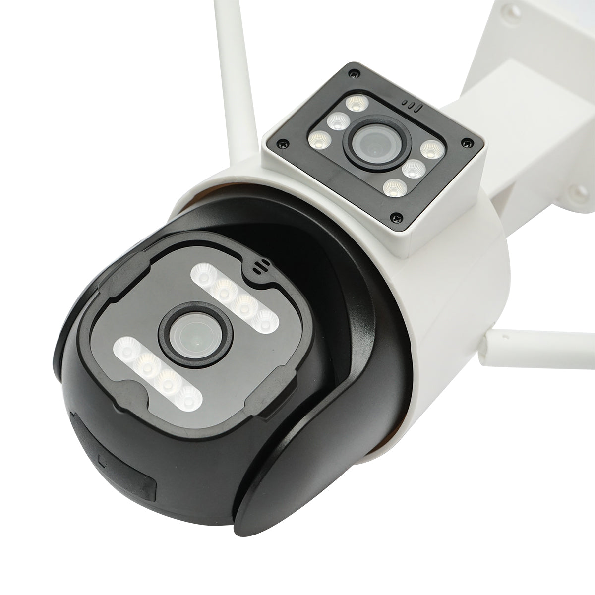 6MP kettős objektíves megfigyelő kamera, P2P WIFI 2.4G 1080P, PTZ mozgásérzékelővel, emberérzékeléssel és iCSee alkalmazással.