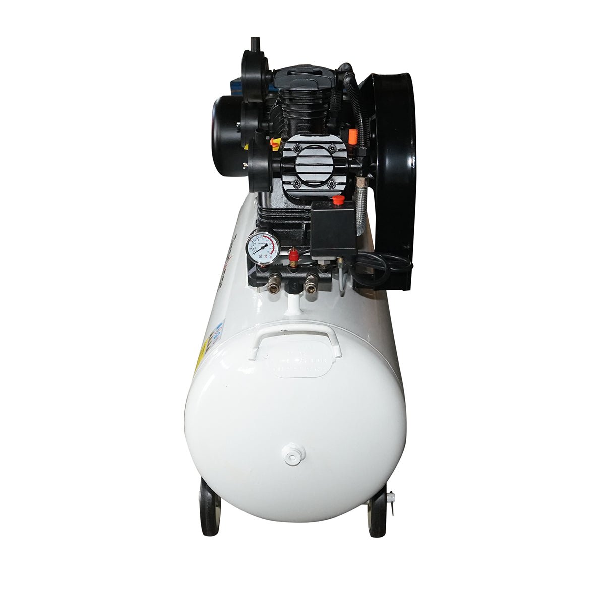 200 literes szíjhajtású légkompresszor, 3 hengeres 3 kW/4 LE motor, maximális nyomás 8 bar, levegőbeömlési térfogat 525 l/perc Breckner Germany