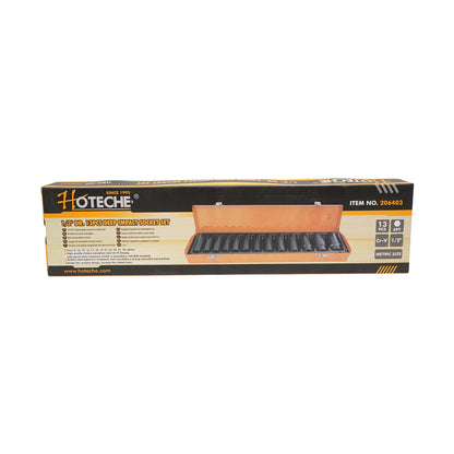13 darabos hosszú ütvecsavaros dugókulcs készlet 1/2, 13-32 mm Hoteche
