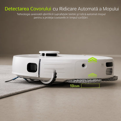 Intelligens robotporszívó mop funkcióval 8500Pa, auto-ürítő állomás, LDS lézeres navigáció, 5200 mAh akkumulátor, szálakodás-mentes kefe, WiFi alkalmazásvezérlés Extravis