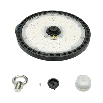 Ipari LED High-Bay lámpa 150W, 220V, 5000K, 22500lm, mikrohullámú mozgásérzékelővel csarnokokhoz, raktárakhoz 265x86mm Breckner Germany