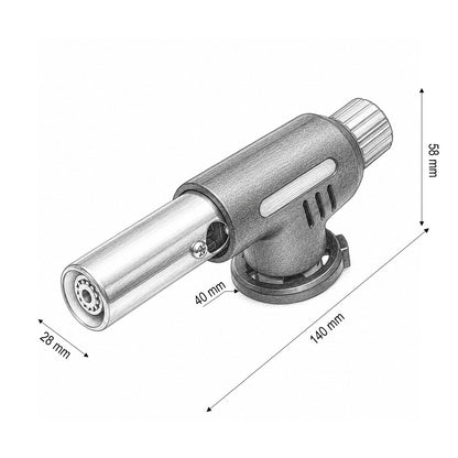 Gázégő fej spray butla típusú, piezo gyújtás, állítható lángja 1300°C Flame Gun