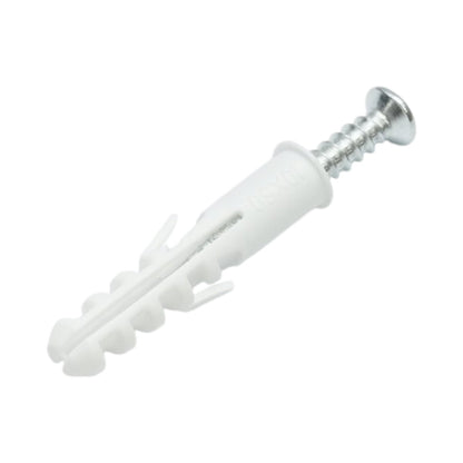 Univerzális műanyag dübel, tipli szett fehér 10x50mm csavarral 6x45mm 50 db/szett