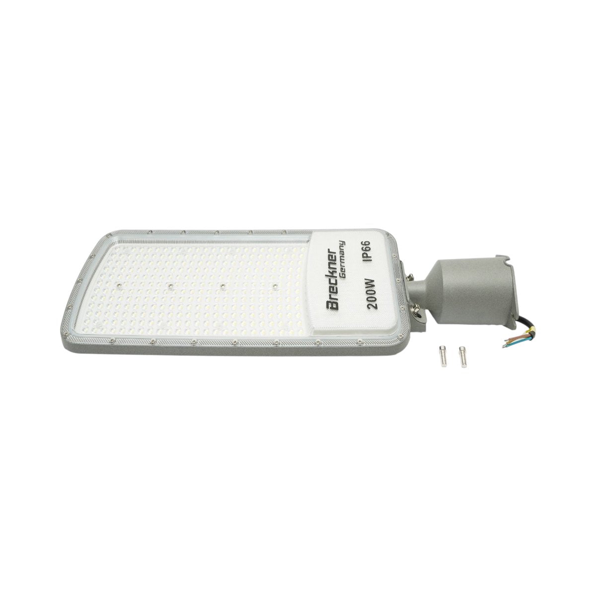 LED közúti világítólámpa 200W, 100-265V, 6500K, 22000lm oszlopra szerelhető 590x200x25mm IP66 Breckner Germany