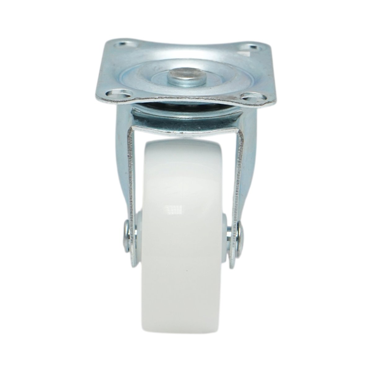 Forgó kerék 65x23mm fék nélkül, fehér polipropilén, acél lemez 70x58mm 35kg