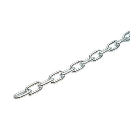 Galvanizált lánc 4.7x19x17mm DIN5685A 30m/tekercs műanyag dob