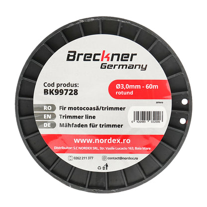 Fűkasza damil, kerek 3,0 mm x 60 m Breckner Germany