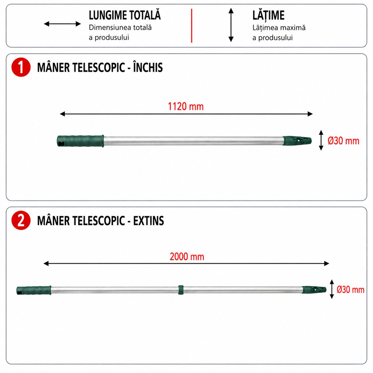 Breckner Germany teleszkópos festőrúd 112-200cm alumínium