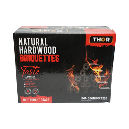Keményfa hatszögletű brikettált keményfa faszén grill, 5 órás égés 10kg THOR
