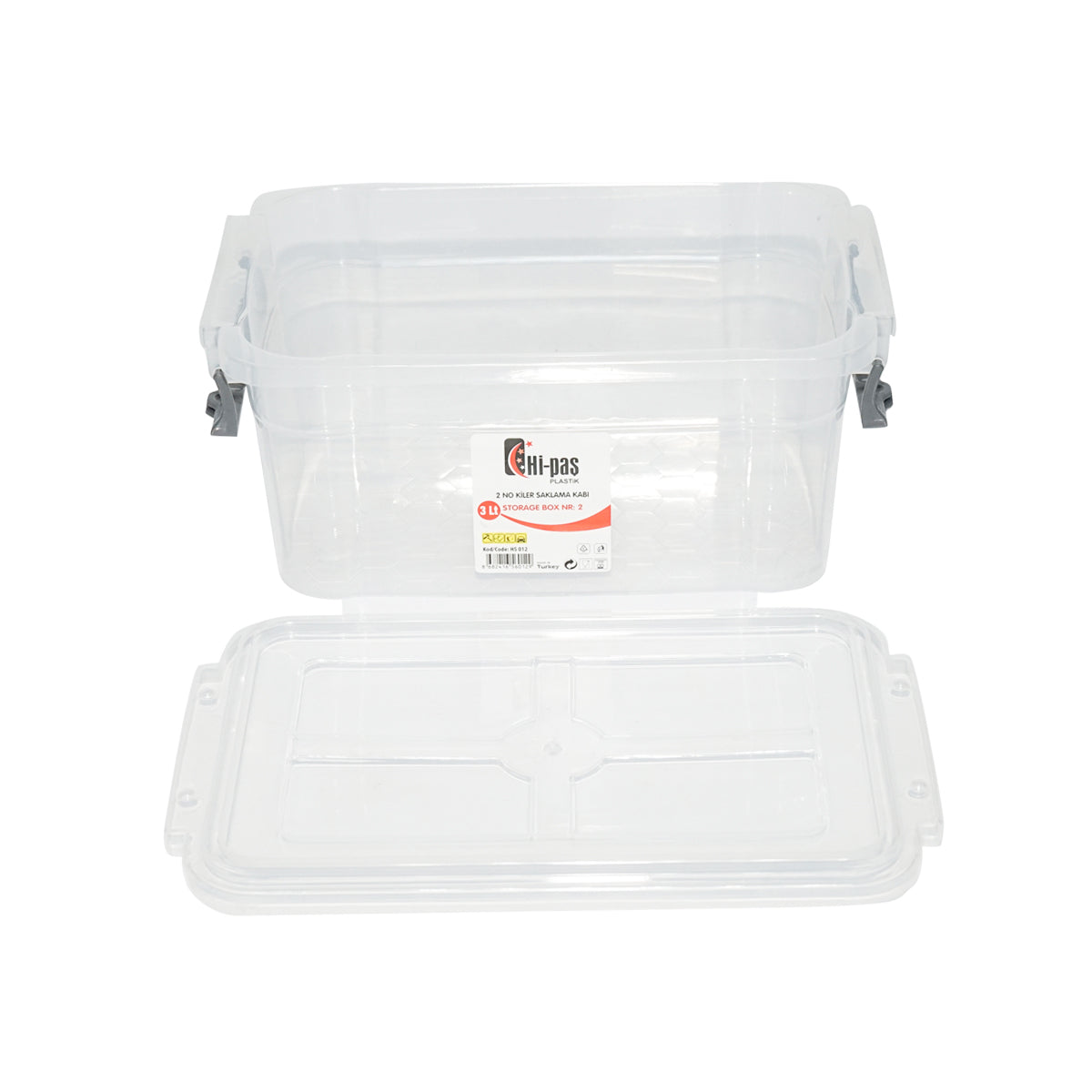 3L tárolódoboz átlátszó műanyag fedéllel 170x255x110mm Breckner Germany