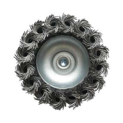 Csészekefe csavart szállal 75mm, 6mm szár, max. 4500rpm Breckner Germany