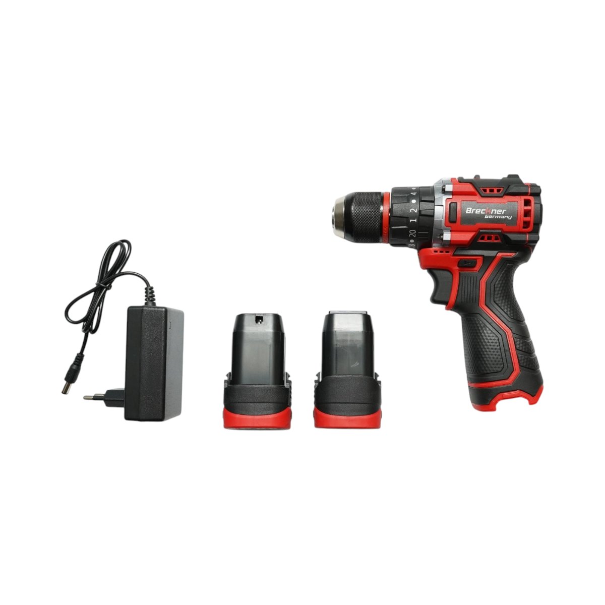 Fúró-csavarbehajtó gép ütőfunkcióval 320W, 2 akkumulátor 16.8V, 1.5Ah Li-ion, LED, brushless, 50Nm, 10mm tokmány, 0-500/1500rpm Breckner Germany