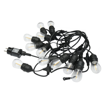 Kültéri LED világítási rendszer 12 E27 foglalat, 6m kábel, 220V IP44 Breckner Germany