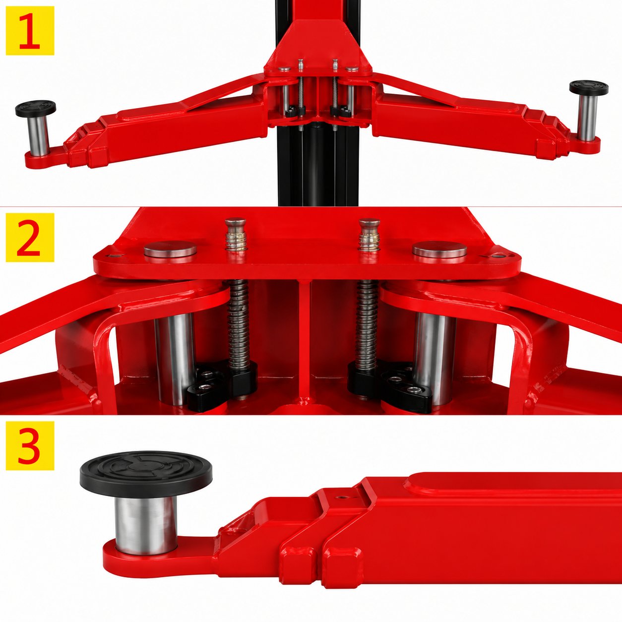Kétoszlopos autóemelő 220V, 2.2kW, 5000kg emelőkapacitás, mechanikus feloldás, 1800mm emelési magasság