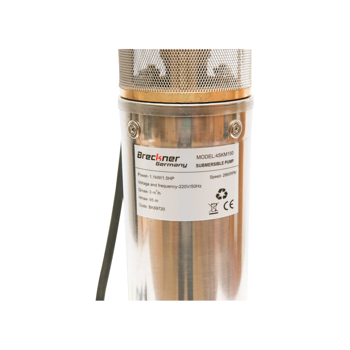 Merülő vízszivattyú D100mm, 50l/min H50m, 220V, 750W, vezérlőpanellel 4SKM100 Breckner Germany
