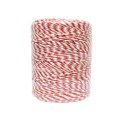 Fehér-piros huzal tekercs 3.8mm fém betét 4x0.28mm SS, 500m elektromos kerítés Breckner Germany