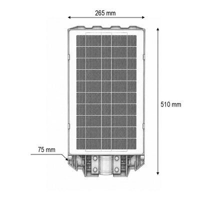 Napelemes LED közvilágítási lámpa 200W 17W-os napelem panellel, 10000mAh akkumulátor, mozgásérzékelő, távirányító, oszlopra szerelhető IP65 Breckner Germany