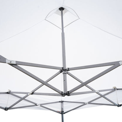 2.5m x 2.5m, fehér zászlós sátor, állítható magasságú, összecsukható Breckner Germany