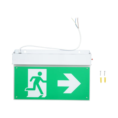 EXIT LED vészjelzés lámpa 220V, 3W, Li-ion 1800mAh akkumulátor, felületre szerelhető, 3 órás üzemidő IP20