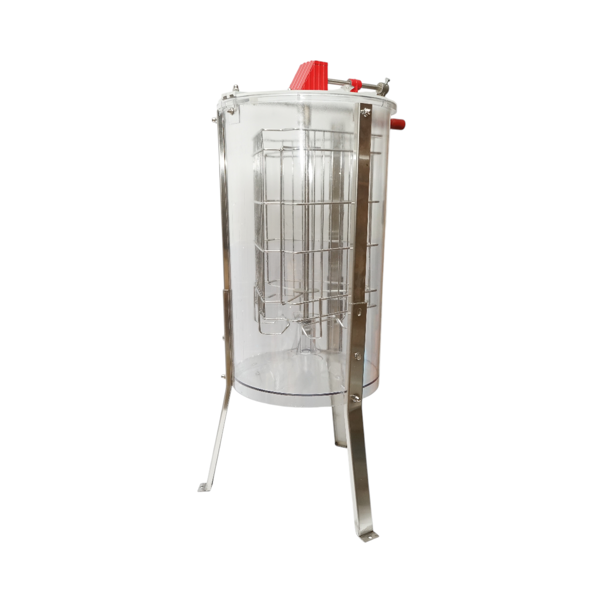 Kézi méhészeti centrifuga, pörgetőgép, átlátszó mézkiemelő 3 kerettel