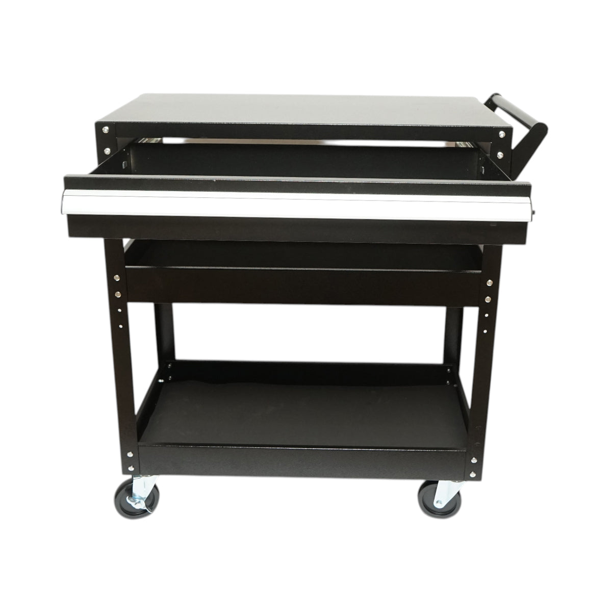 Szerszámkocsi műhelyi fém kerekeken 3 polccal és 1 fiókkal 775x410x895mm Breckner Germany