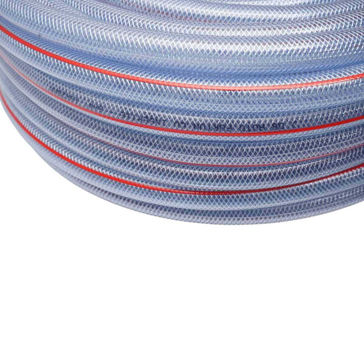 Átlátszó PVC kerti tömlő, slag, 3/4 inch (19mm), PN6 bar, 19x25mm fonott textilbetéttel 50m/tekercs INTENZÍV HASZNÁLAT