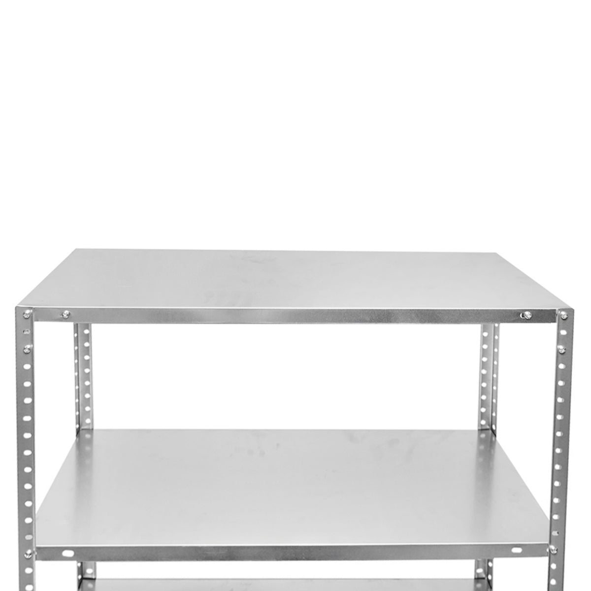 Salgó polc, fém polc, 4 polccal, 147x75x30cm, 45kg/polc, csavarozott, horganyzott.