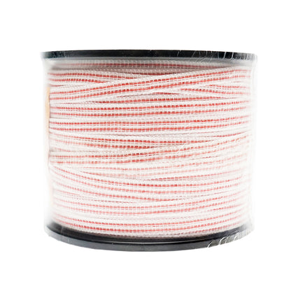 Piros-fehér 10mm fém betét 4x0.16mm SS, ellenállás 13 Ohm/m, 250m elektromos kerítés Thor