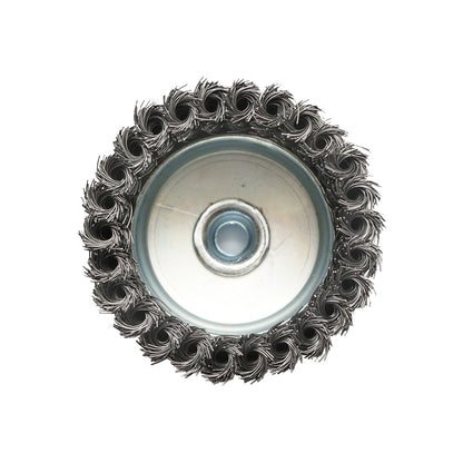 Drótkefe sodrott drótcsészés drótszálakkal 100mm, M14 Breckner Germany