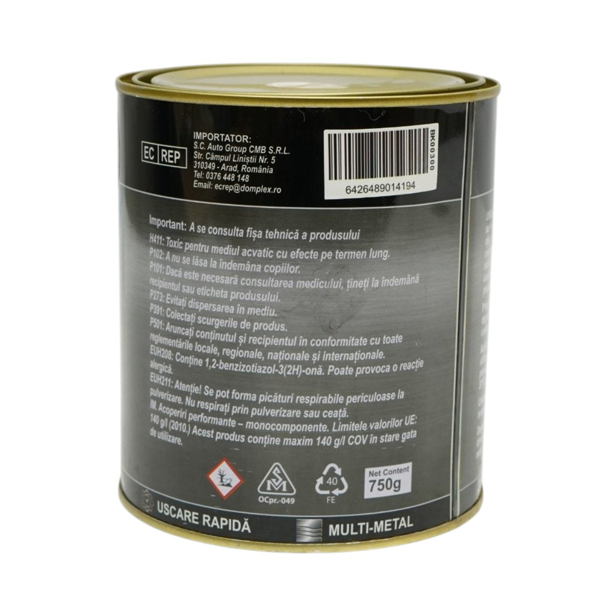 Breckner Germany 3 in 1 rozsdagátló zománcfesték fehér matt fém felületekhez 750g, közvetlenül a rozsdára, vízalapú