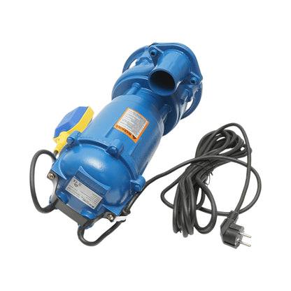 Szennyezett vízszivattyú, merülő vízelvezető úszóval és darálóval 750 W, 220 V, áramlási sebesség 300 l/perc, H10 m WQDS15-8-0,75F Breckner Germany Szivattyú