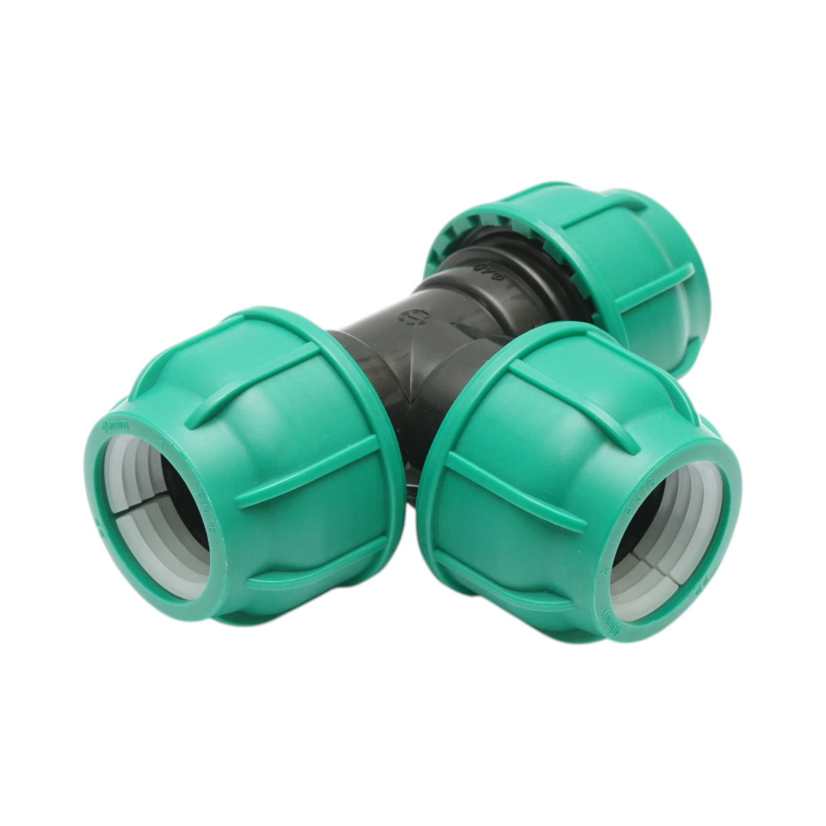 Egyenletes tömörítő cső D40x40x40mm PN10 rúd öntözőrendszerekhez