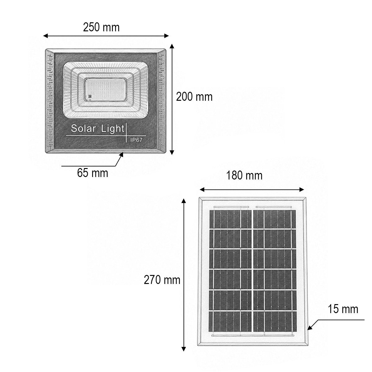 LED reflektor 60 W, 6500 K, 6 W-os napelemmel, 5000 mAh akkumulátorral és távirányítóval, IP67, Breckner Germany