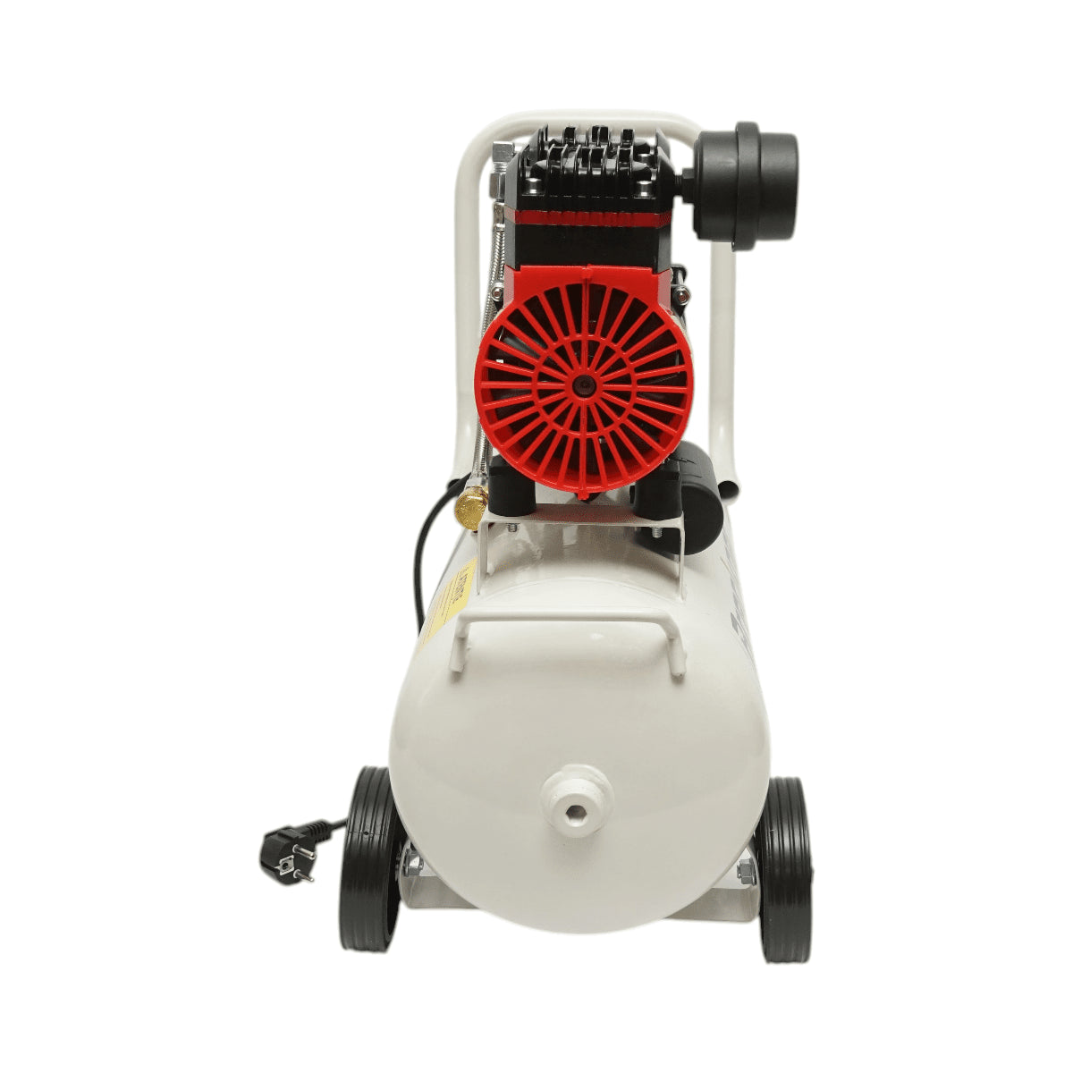 24 literes légkompresszor, 2 hengeres 1 kW/1,3 LE motor, maximális nyomás 8 bar, levegőbeömlési térfogat 130 l/perc Breckner Germany